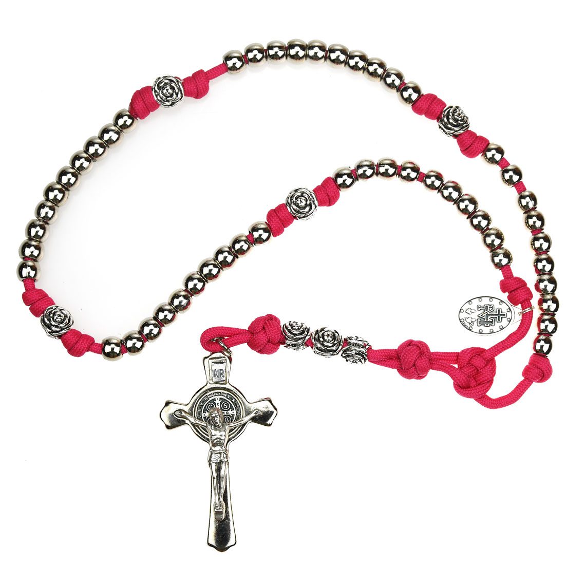 Różaniec Faustyna malinowy